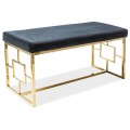ŁAWECZKA METALOWA ZŁOTA SIEDZISKO CZARNY WELUR ” MAKAO ” 100X46X48CM