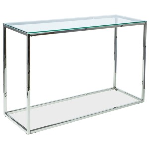 Konsola metalowa srebrna Hilton 120x40x78cm