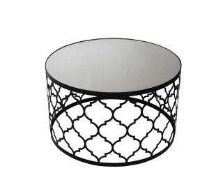 Stolik okrągły metalowy czarny marokańska koniczyna Clover 