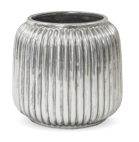 Doniczka ceramiczna srebrna patynowana Leonora 16cm