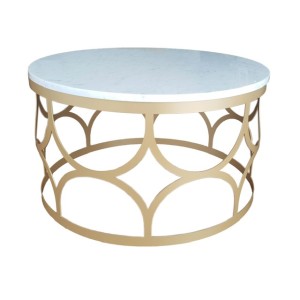 Stolik kawowy okrągły metalowy złoty Neom 