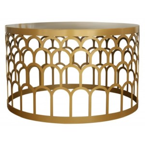 Stolik okrągły metalowy złoty Abudabi  