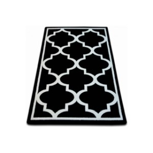 Dywan  czarny wzor biały  koniczyna marokańska trellis basic wybierz rozmiar” SKETCH BLACK”
