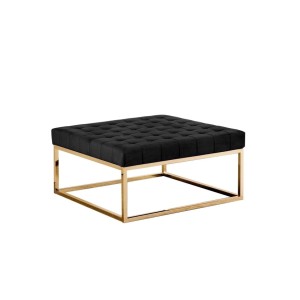 PUFA KWADRATOWA NA STELAŻU ZŁOTYM SIEDZISKO PIKOWANE "ZEGNA GOLD"91X91X45CM 