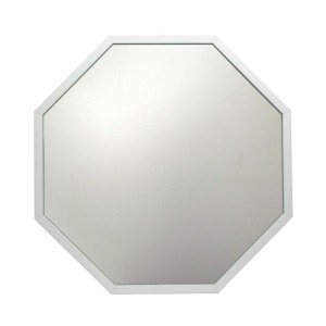 Lustro drewniane srebrne Octagon