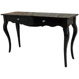 Konsola drewniana czarna z dwoma szufladami Siena 