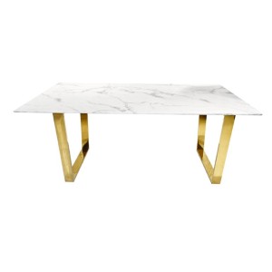 Stół złoty blat Marmur Marmo White Gold Wybierz rozmiar