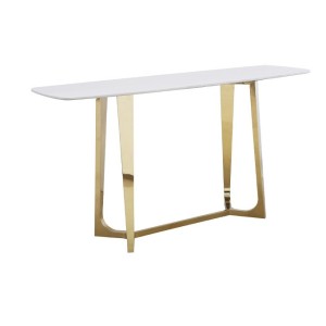 Konsola metalowa złota Marmo White no2 150x40x80cm