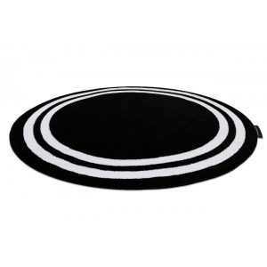 DYWAN OKRĄGŁY CZARNY WZÓR BIAŁY WYBIERZ ROZMIAR HILTON ROUND 