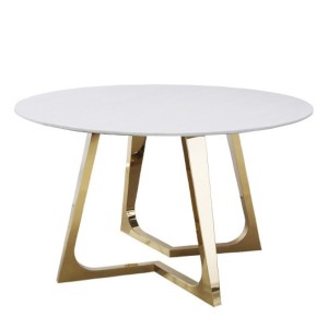 Stół okrągły złoty blat marmur Vento śr 130cm