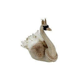 FIGURKA DEKORACYJNA ŁABĘDZIA W KORONIE ZŁOTEJ SWAN ELIZABETH 22x15x29cm