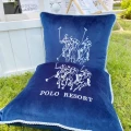 PODUSZKA BAWEŁNIANA HAFTOWANA DEKORACYJNA  POLO RESORT NAVY