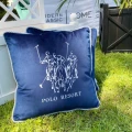 PODUSZKA BAWEŁNIANA HAFTOWANA DEKORACYJNA  POLO RESORT NAVY