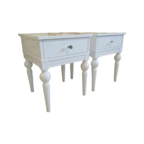 SZAFKA NOCNA DREWNIANA BIAŁA PRADO KPL 2SZT