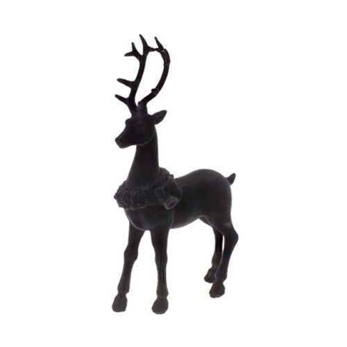 Jeleń welurowy czarny Luxury Christmas 19x8x33cm
