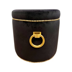 Pufa ze złotą kołatką i nitami Modern Glam