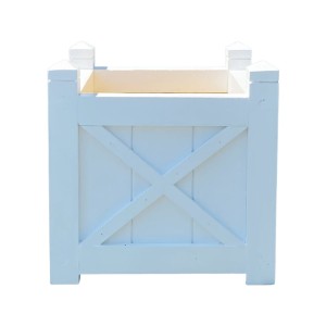 Drewniana donica biała Flamingo ocieplana