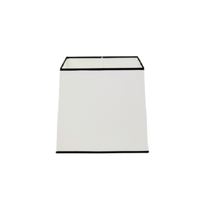 Abażur bawełniany kwadratowy biały lamówka czarna Cos 17x20x20cm 