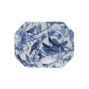 Talerz ceramiczny prostokatny  Blue Parrots L