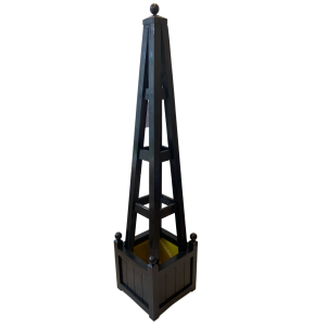 Drewniana donica z obeliskiem czarna Windsor