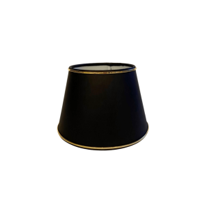 Abażur stożek bawełniany black lamówka złota GLAM 14cm