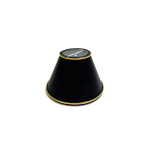Abażur bawełna czarny lamówka złota stożek Ricardo 10cm