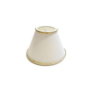 Abażur bawełna biały lamówka złota stożek Ricardo 10cm