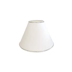 Abażur bawełna biały lamówka srebrna Rita 20cm