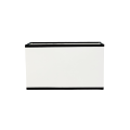 Abażur bawełniany prostokąt biały lamówka czarna Coco Classic 14cm