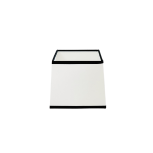 Abażur kwadratowy biały lamówka czarna Coco Classic 14cm