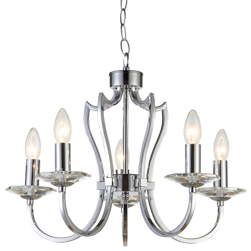 Lampa wisząca srebrna biała Riga 51x51x34cm