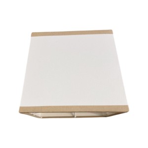 Abażur kwadrat biały lamówka beż Classic 12x14x13cm 