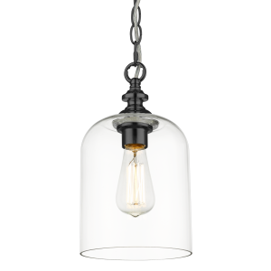 Lampa wisząca czarna szklana Prague 17x17x31cm