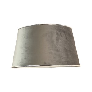 Abażur welurowy szary lamówka srebrna Roland Grey 28x35x20cm  