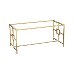 Stolik kawowy metalowy złota satyna Gatsby 120x60x50cm