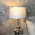 Abażur bawełniany stożek biały lamówka złota Glam 18cm