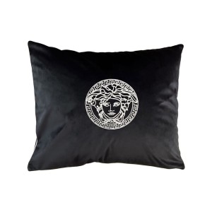 Poduszka welurowa czarna haftowana Meduza Wybierz rozmiar