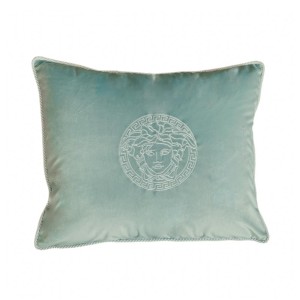Poduszka welurowa zielona z białym haftem Meduza Wybierz rozmiar