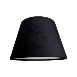Abażur welurowy stożek czarny Roland 14cm