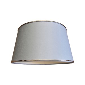 Abażur bawełniany stożek niebieski ze srebrną lamówką Glam 18cm 