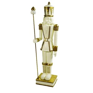 Figurka dziadek do orzechów biało złoty Wersal h 127cm
