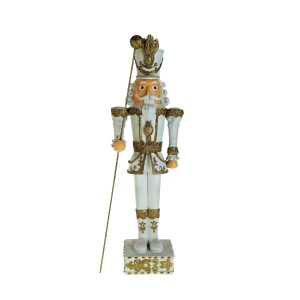 Figurka dziadek do orzechów biało złoty Louvre h55cm