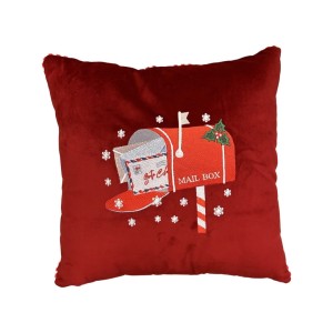 Poduszka welurowa czerwona Santa Box 45x45cm