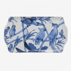 Talerz ceramiczny prostokatny  Blue Parrots L