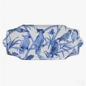 Talerz ceramiczny prostokatny  przystawki Blue Parrots 