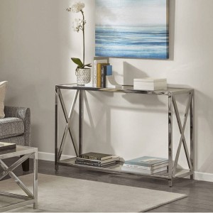 Konsola metalowa srebrna Montego 120x40x78cm