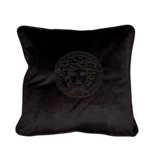 Poduszka welurowa czarna haftowana Meduza no1 Wybierz rozmiar  