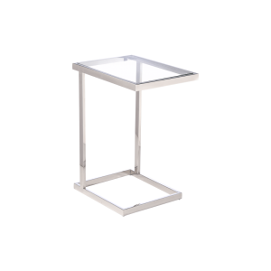 Stolik boczny metalowy srebrny Hudson 48x35x63cm