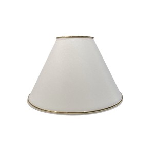 Abażur bawełna biały lamówka złota Rita H20cm