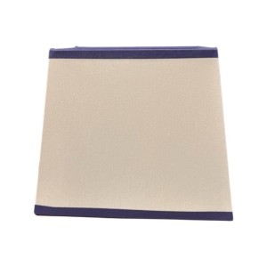 Abażur kwadratowy biały lamówka granat Coco Classic 14cm 